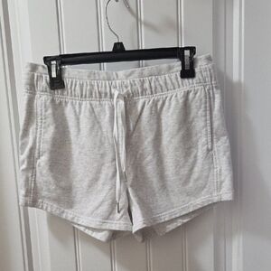 Cozy Drawstring Women's Knit Lounge Shorts - Light Heather